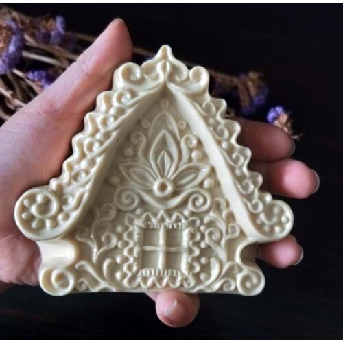 HC0160 PRZY Silicone Mold House Soap Molds Gypsum Chocolate Candle Candy Mold Cottage Clay Resin 2020 New Year Soap Christmas