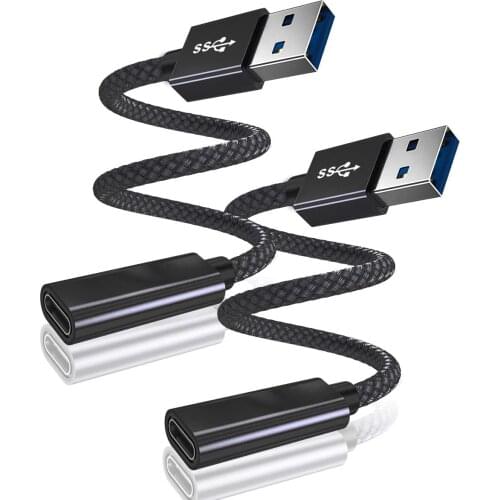 USB C Female to USB 3.0 Male Cable Adapter (2 Pack),Double-Sided 5Gbps GEN 1 USB Type A 3.1 Connector for MagSafe Charger,iPhone