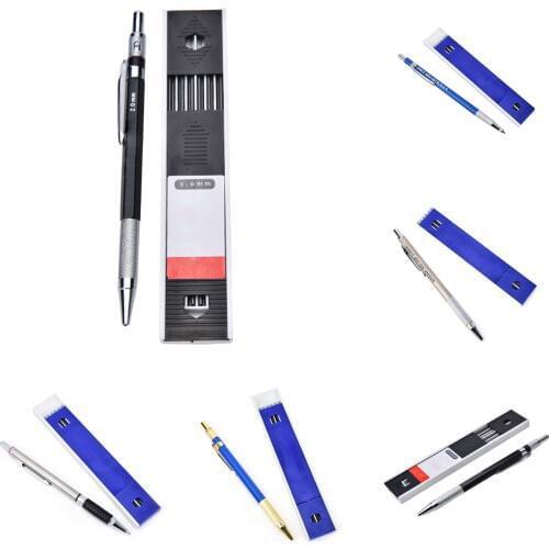 1set 2mm 2B Lead Holder Automatic Mechanical Drawing Drafting Pencil 12 Leads Refills School Office Pencil Supplies