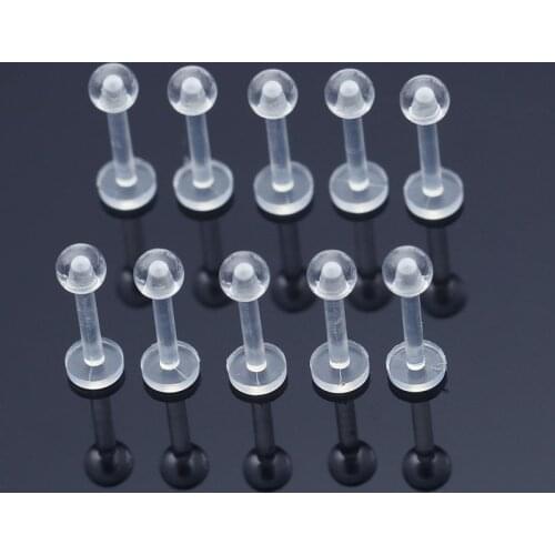 10/6Pcs Clear Transparent Invisible Piercing Lip Rings Cartilage Tragus Ear Soft Sexy Helix Piercing Body Jewelry