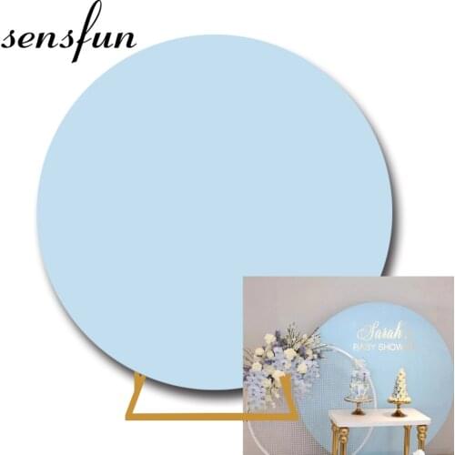 Sensfun 9 Options Solid Color Round Backdrop Cover Birthday Baby Shower Wedding Photocall Boda Custom Background Circle Banner