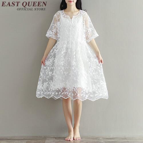 Large size lace dresses new 2018 dress with lace elegance party dresses half sleeve KK375 W