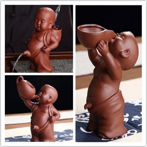 Small Monk water spray Purple Clay Tea Pet Tea Set Tea Accessories home decoration tea filter holder Craft Gift Office