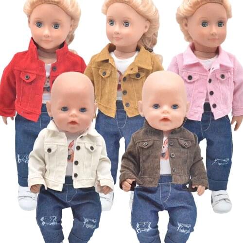 2021 NEW Mini Toys Doll clothes Fashion jackets, Ripped jeans for 43-45cm new born doll American doll accessories Girls gift