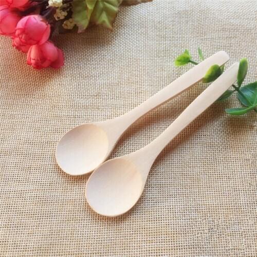Mini Wooden Spoon Kitchen Cooking Teaspoon Condiment Utensil Coffee Spoon Kids Ice Cream Tableware Tool F20174066