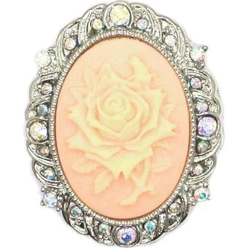 Fashion Brooch Rhinestone Roses Cameo Pins brooches Jewelry gift