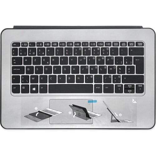 NEW Laptop For HP Pro X2 612 G1 Table Travel keyboard Palmrest Case