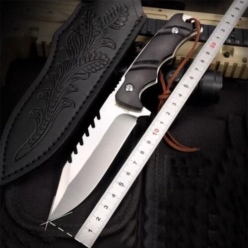 New one blade outdoor straight knife D2 steel high hardness straight knife outdoor camping self defense EDC tactical knife