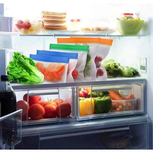 PEVA Fresh-Keeping Bag Plane Ziplock Bag Food Grade EVA Food Bag Kitchen Food Packaging Bag Refrigerator Food Fresh-Keeping Bag