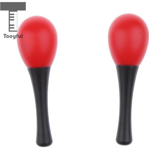 2 Pieces Plastic Maraca Hand Shaker Percussion Instrument Red for Kids Musical Toys Party Favor