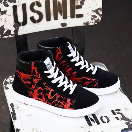 QWEDF High Quality New 2019 Spring Autumn Casual Shoes Men lace up High Top Fashion Sneakers tenis masculino adulto X1-61