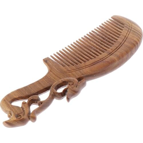 Sandal Wood Wooden Hair Comb Anti Static Massage Natural Brush Regular Teeth Handmade for Women Men Kids