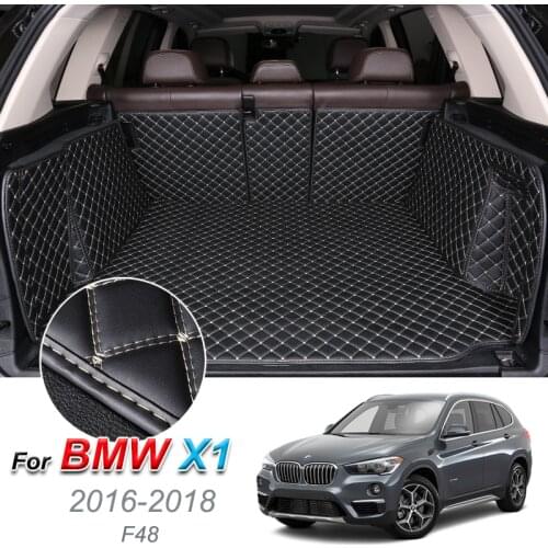 Custom Leather Car Trunk Mats For BMW X1 F48 2016 2017 2018 Rear Trunk Floor Mat Tray Carpet Cargo Liner Accessories