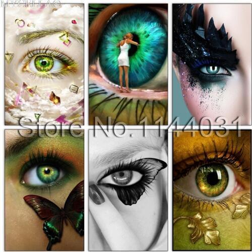 Christmas Full 5D DIY Diamond Painting Beautiful Eyes Diamond Embroidery Cross Stitch Rhinestone Mosaic Painting Home Decor