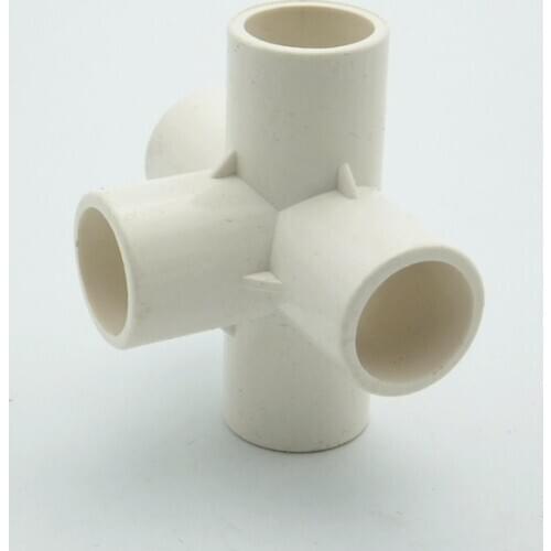 32mm ID 5 Way PVC Tube Joint Pipe Fitting Coupler Adapter Water Connector For Garden Irrigation System DIY