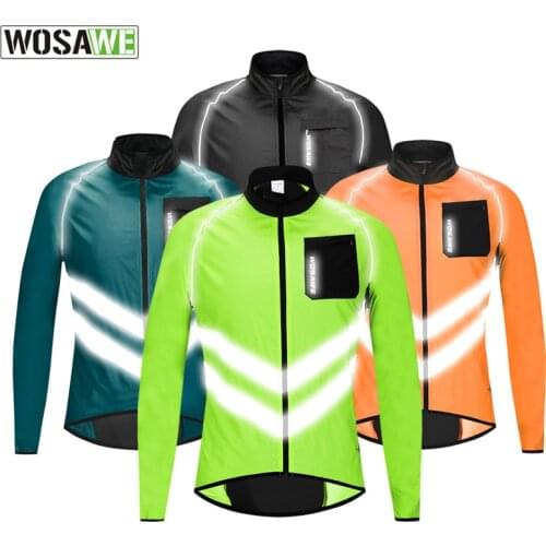 Reflective Cycling Jacket Waterproof Windproof Bike Bicycle Windstopper Windjacket Running Sports MTB Jackets Wind Windbreakers
