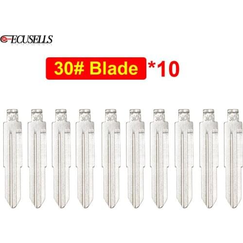 10Pcs/Lot Universal 30# Folding Flip Car Key Blank NO.30 Uncut Blade For CMC Junjie Sceo Daewoo Matrix Chromed Copper Galena