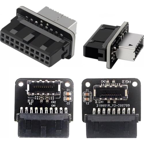 Motherboard Internal USB 3.0 20Pin/19P Header to Type-E A-Key USB 3.1 20 Pin Adapter for Type C Front Panel Chassis Bracket
