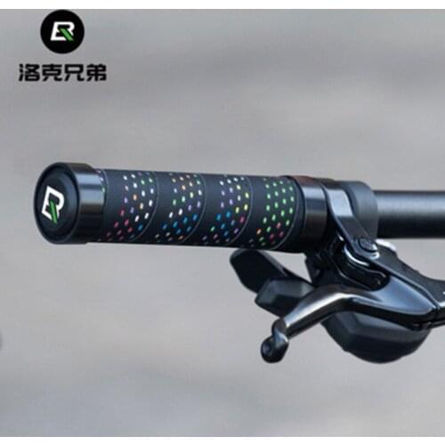 ROCKBROS Dual Lock-on Bike Grips Bicycle Handlebar Rubber BMX MTB Grips Anti-Skid Shock-Absorbing Cycling PU Handlebar Bike Part