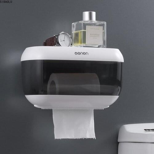 Waterproof Tissue Box Toilet Paper Holder Plastic Bathroom Accessories Paper Storage Box Wall Mounted Paper Storage Box