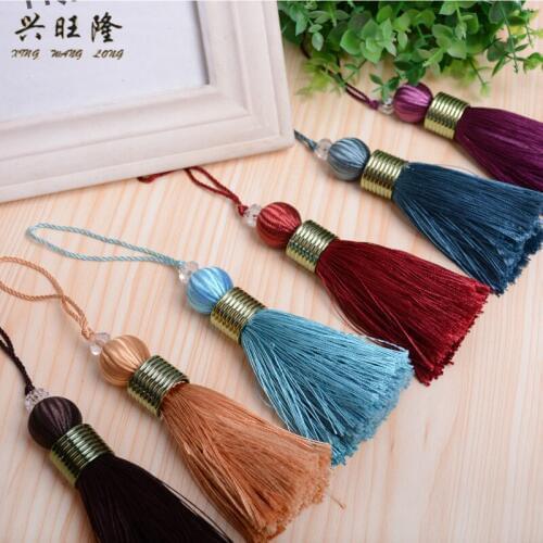 XWL 10Pcs/lot Key Tassels Small Cord Curtain Tassel Fringe Curtain Accessories DIY Valance Pillow Sofa Stage Tablecloth Decor