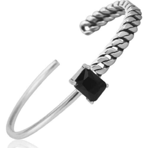 925 Sterling Silver Jewelry Tricolor Zircon Irregular Twisted China Model Thai Silver Cuff Bracelets & Bangles