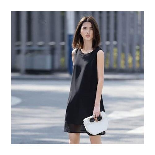 Women Customize Made Summer Fashion Plus Size 3XS-10XL Brief Chiffon Dress Ladies Casual Slim Fit Sleeveless Basic Vest Dresses