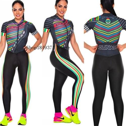Feminino MACAQUINHO pernas longa manga curta Triathlon Clothing Cycling Skinsuit Maillot Ropa Ciclismo Jersey sets Jumpsuit