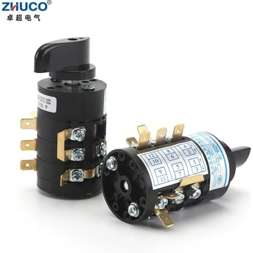 ZHUCO HZ5B-20/3.CCC 3.BBB 3.EEE 2.AAA 20A 660V Rotary Cam Transfer Combination Switch For Electric Welding Machine