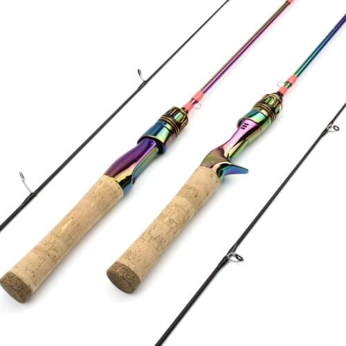1.68m Colorful Solid Tip Trout Lure Fishing Rod UL Power Slow 2-8g Carbon Spinning/Casting Rod Ultralight child Fishing Pole