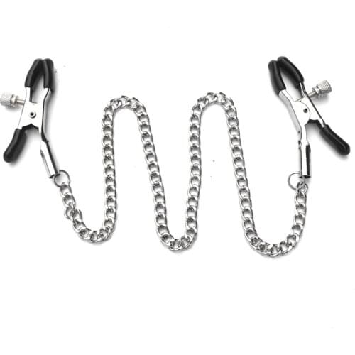 1 pair Stainless Steel Metal Chain Nipple Clips Breast Clip Sex Slaves Nipple Clamps Sex Toys for Women XN0060