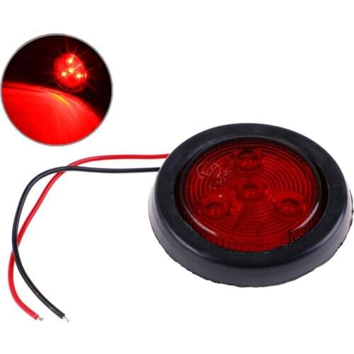 1PC Red 4led 2.5 Inch 12V Trailer Taillight Round Led Trailer Tail Light Led Truck Rear Fog Light Auto Parts
