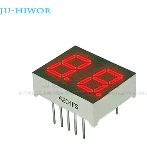200pcs 10 Pins 4021BR 4021AR 0.4 Inch 2 Digits Bits 7 Segment Red LED Display Common Anode Cathode Digital Display