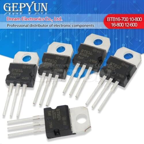 10pcs BTB16-600BW TO220 BTB16-600 TO-220 BTB04-600SL BTB04-600 BTB10-800BW BTB10-800 BTB12-600C BTB12-600 BTB16-700SW BTB16-700