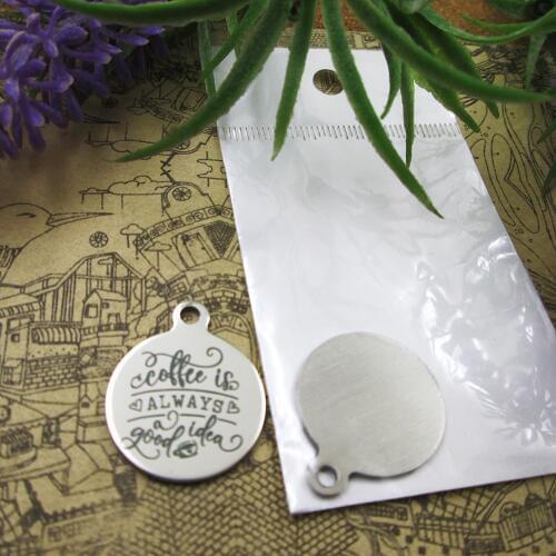 10pcs--"Coffee Is A Good Idea"stainless steel charms 5 styles for choosing DIY Charms for necklace bracelets