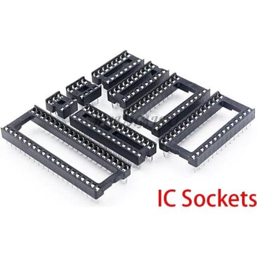 10PCS IC Sockets DIP6 DIP8 DIP14 DIP16 DIP18 DIP20 DIP28 DIP40 pins Connector DIP Socket 6 8 14 16 18 20 24 28 40 pin
