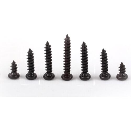 200PCS-M1*3/4/5 Black Mini Cross Head Pan Head Tapping Screws