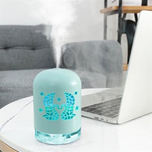 340ML USB Plug Mini Humidifier for Home Car Office Ultrasonic Colorful LED Light Humidificador Aroma Diffuser