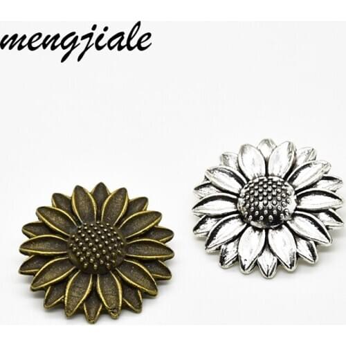 6PCS Hot sell alloy charms Sunflower charms flower Pendant for DIY handmade Jewelry Making Accessories 28*28mm