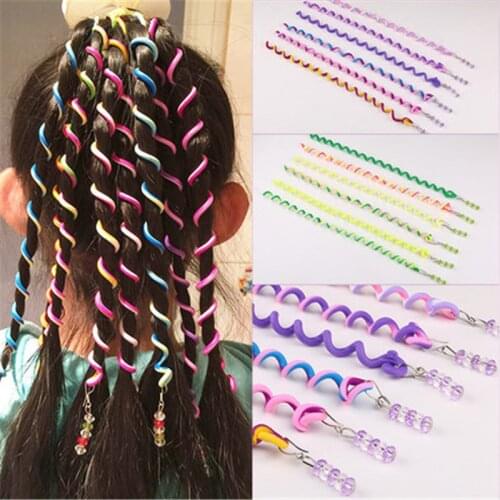 6pcs/lot Rainbow Color Headband Cute Girls Hair band Crystal Long Elastic Hair Bands Headwear Hair Accessories Random Color