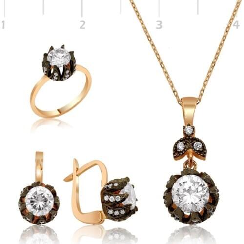 925 sterling Silver Special Design Single Stone Model Set