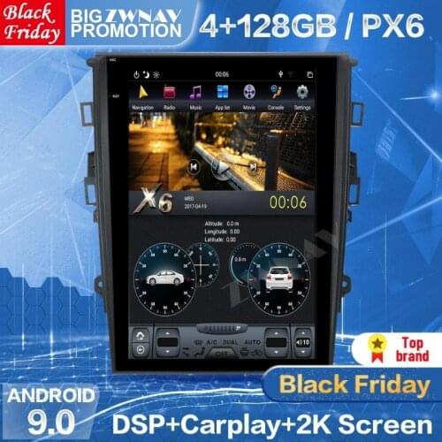 128G Tesla Screen For 2013 2014 2015 2016 2017 2018 Ford Mondeo Fusion MK5 Android 9 Unit Car Multimedia Player GPS Radio Stereo