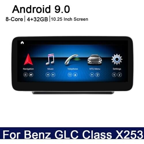 Android 9.0 8 core 4+32G For Mercedes Benz GLC Class X253 2015~2019 Car multimedia Player Navigation GPS radio NTG 5.0 WiFi BT
