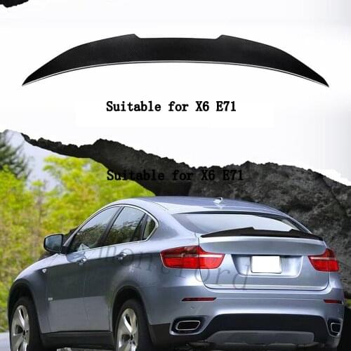 PSM Style Real Carbon Fiber Car Rear Trunk Boot Lip Spoiler Wing Big For BMW X6 E71 E72 2008-2014 Carbon Rear Trunk Wings