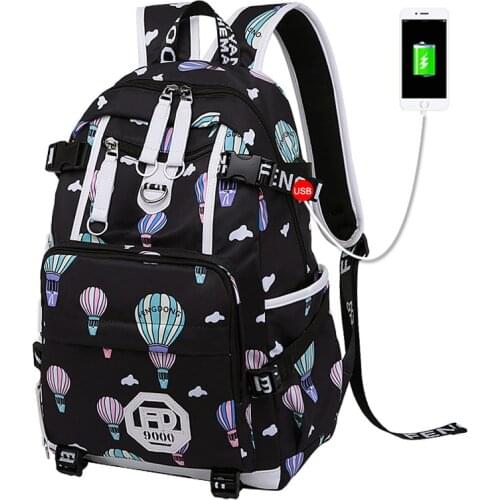 New Large School Bags for Girls Fashion USB Charge High School Bookbags Women Daily Mochila Bagpack School Backpack Travel Bags