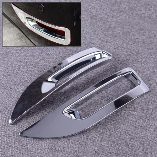 DWCX 2pcs Plastic Silver Rear Bumper Chrome Fog Light Lamp Trim Frame Cover Molding Fit For Nissan Sentra Sylphy 2013 2014 2015