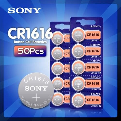 SONY 50pcs/lot CR1616 DL1616 BR1616 ECR1616 5021LC L11 L28 button cell coin Battery for watch 3V CR1616 Lithium battery