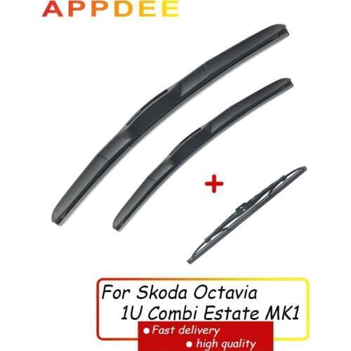 APPDEE Wiper Front & Rear Wiper Blades Set For Skoda Octavia 1U Combi Estate MK1 1996 - 2010 (NOT MK2)