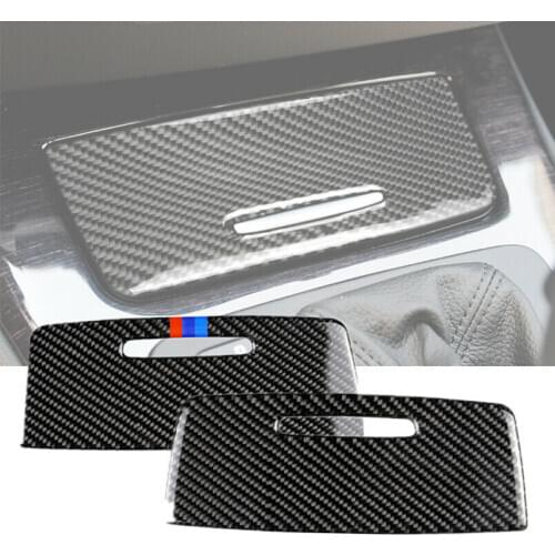 Carbon Fiber Gears Panel Storage Box Part Decal Trim For BMW 3 Series E90 92 93