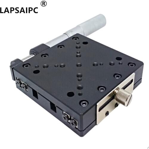 Lapsaipc PT110-50-100CH X Axis Manual Linear Stage, Manual Displacement Station, Manual Platform, Optical Sliding Table, 50mm Tr